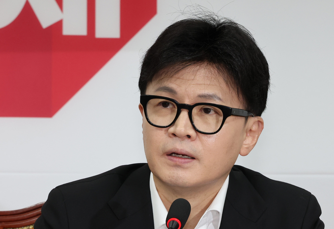 한동훈 국민의힘 대표가 6일 오전 국회에서 긴급최고위원회의를 열고 발언하고 있다. (사진=연합뉴스)