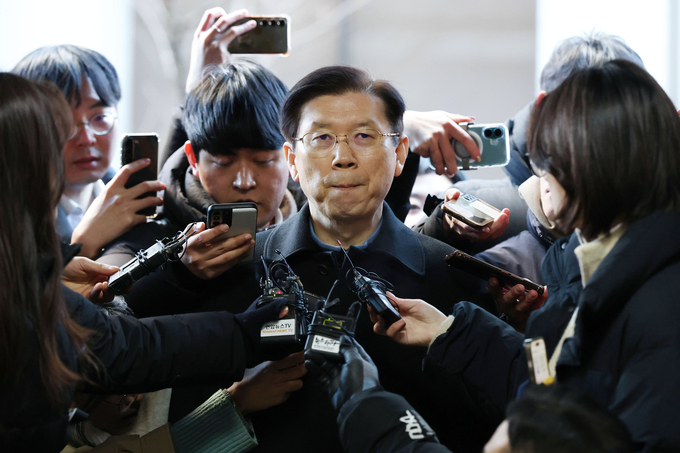 박종준 대통령경호처장이 10일 오전 서울 서대문구 국가수사본부로 출석하고 있다. (사진=연합뉴스)