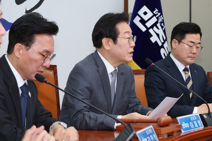 이재명 더불어민주당 대표가 지난달 31일국회에서 최고위원회의를 열고 발언하고 있다. (사진=연합뉴스) 