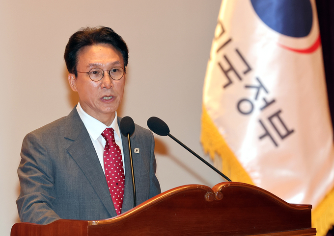 김민석 국무총리가 7일 정부세종청사 대강당에서 열린 취임식에서 취임사를 하고 있다. (사진=연합뉴스)